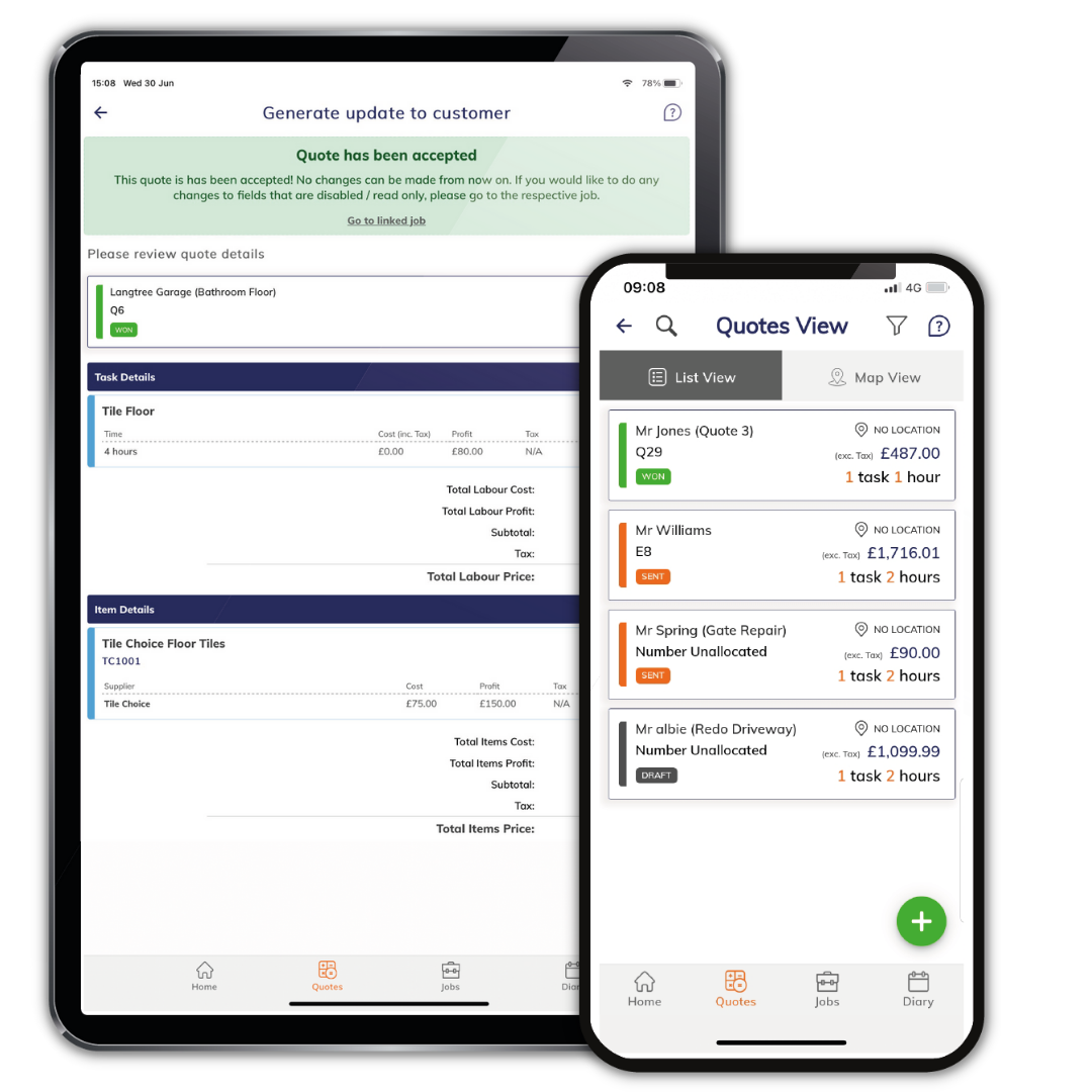 Manage all business administration from your phone, tablet, laptop, or desktop