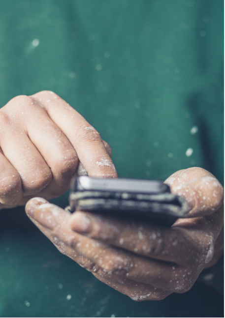 Person holding a phone