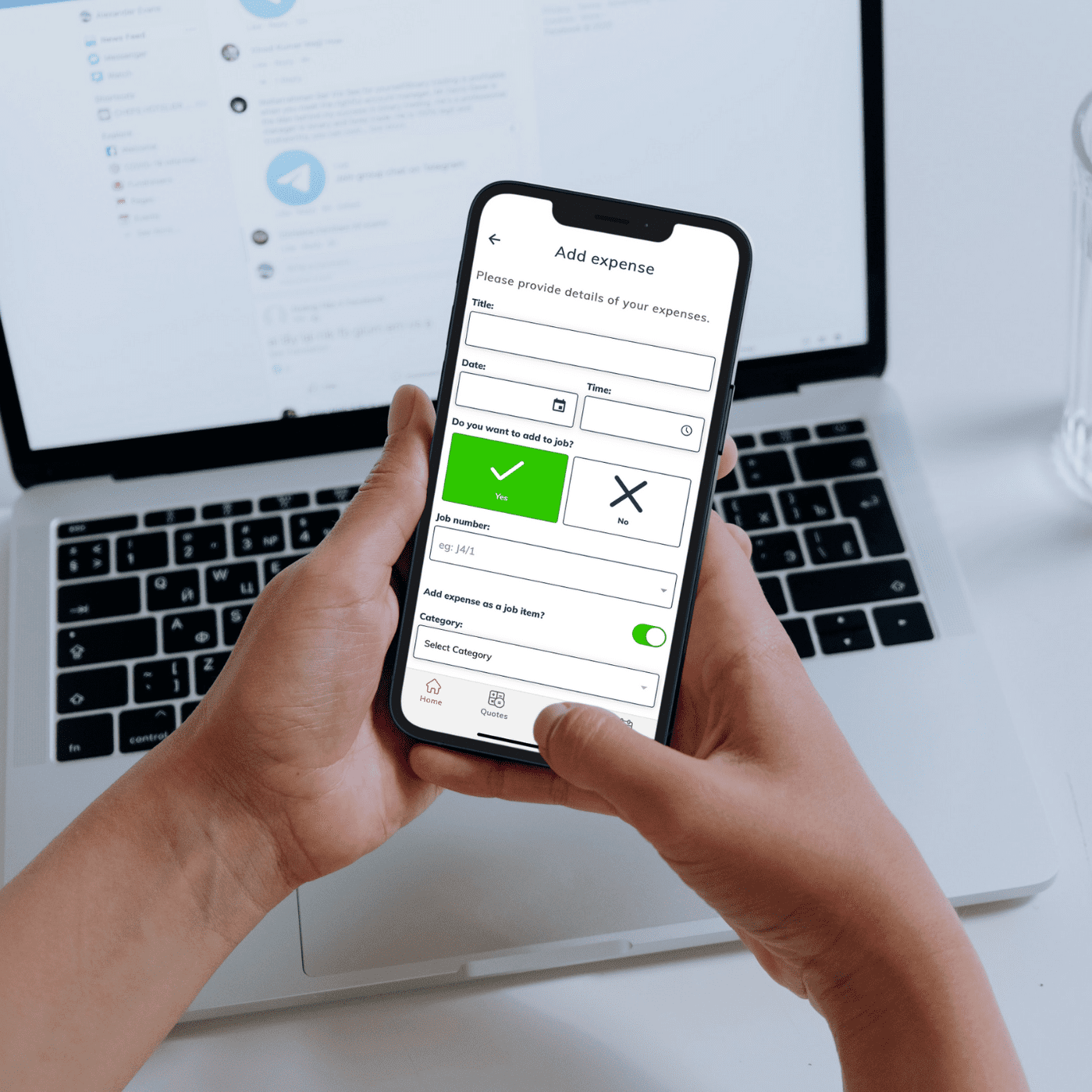 Expenses Feature Mockup on Phone
